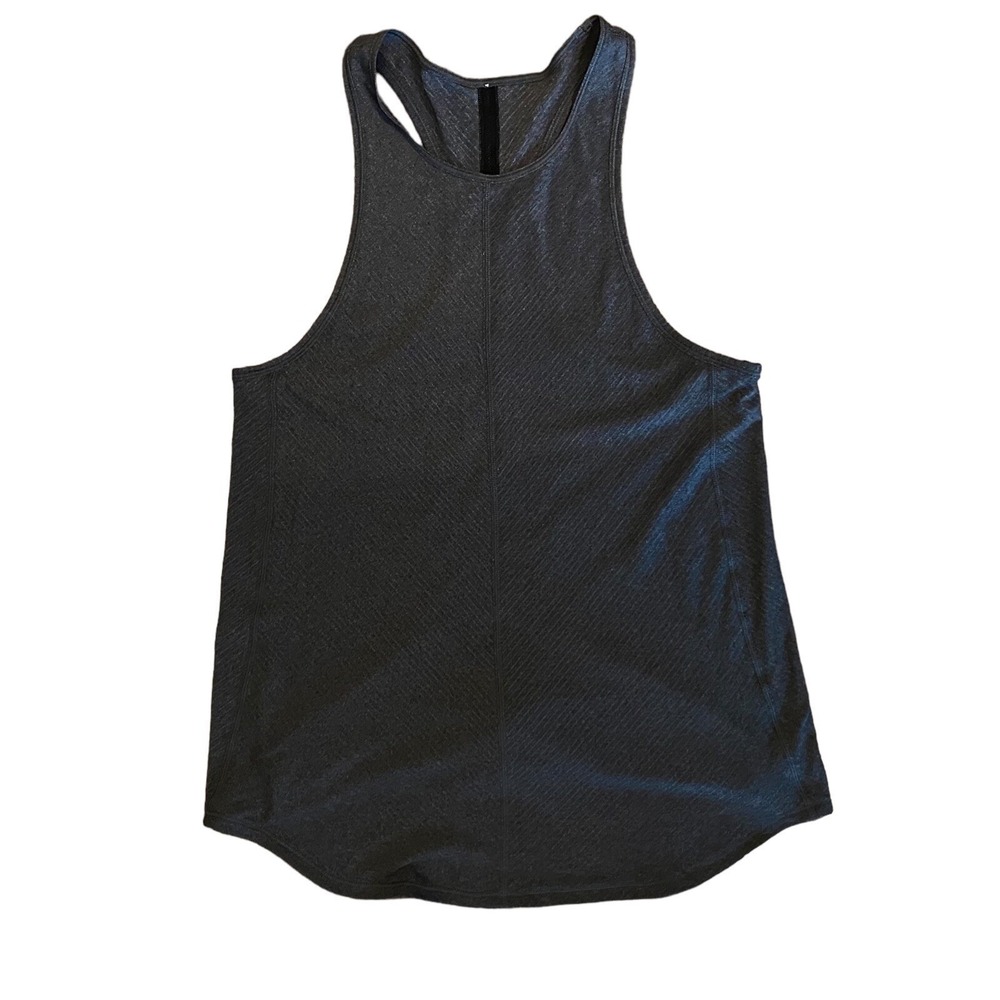 lululemon Cool Racerback‎ Tank Top Gray Black Textured Yoga Women's Small Size 4 - Picture 2 of 11